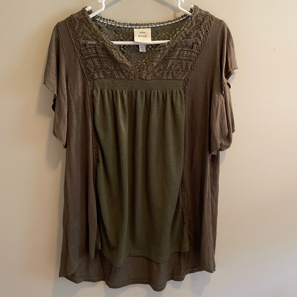 Size XL Knox Rose from Target Olive Green Blouse